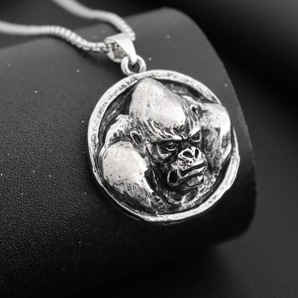 铸造大猩猩项链挂件 跨境新款属相猴头项链ne916-阿里巴巴