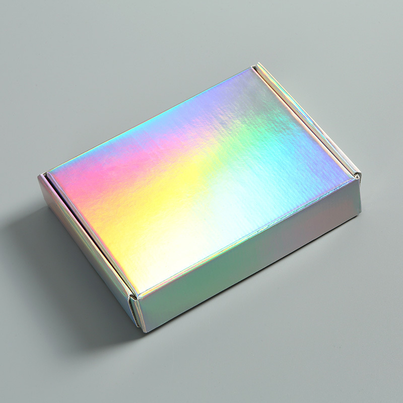 镭射飞机盒现货批发幻彩包装盒彩虹礼品彩盒折叠收纳盒生日礼盒