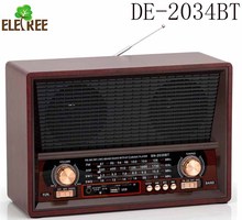 跨境怀旧复古收音机多波段天线蓝牙播放器人收音机DE-2034T