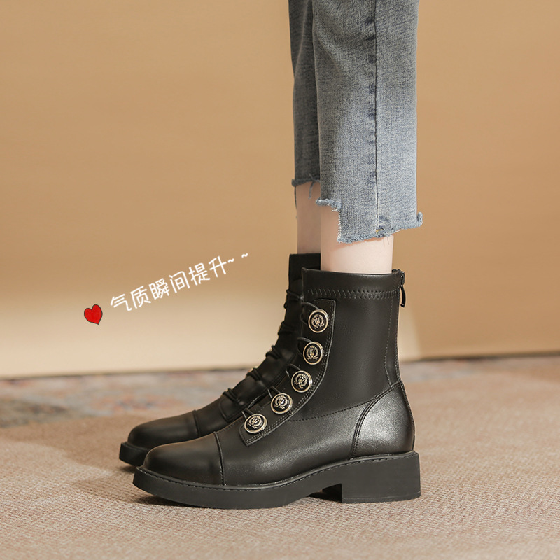 戈美妮 2023秋冬新款马丁靴女内增高 960-3-阿里巴巴