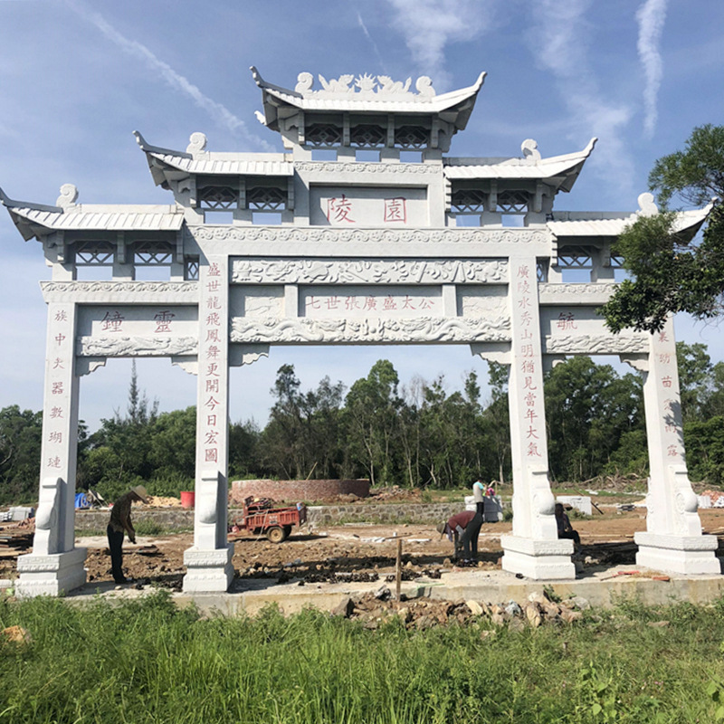 常年加工定制青石牌坊 花岗岩石牌坊 村口景区石牌楼价格