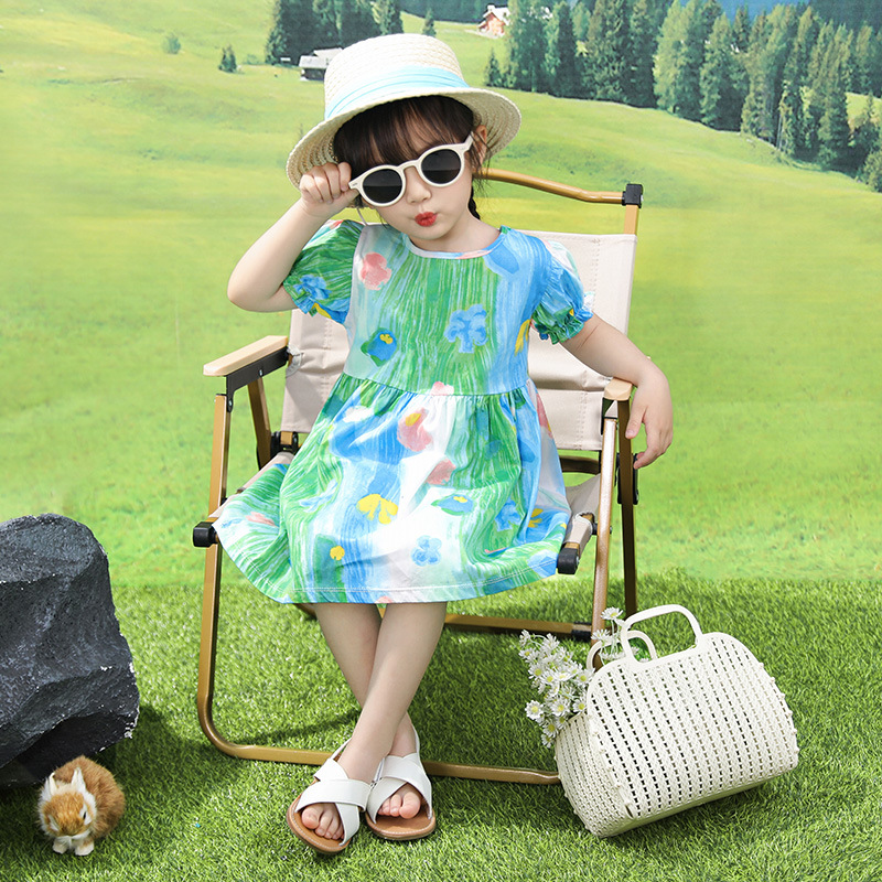 girls‘ dress 2024 summer korean princess dress baby girl‘s clothing foreign trade stall children‘s dress