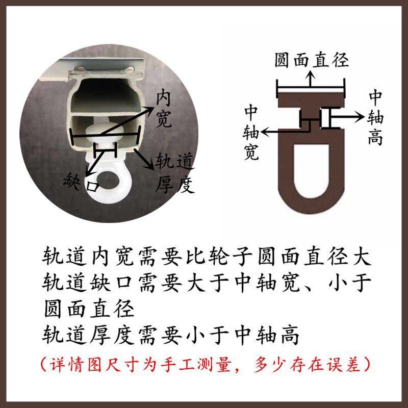 老式窗帘轨道轮 环轮 安装轮 吊轮 滚轮 挂钩轮滑动轮 静音轮包邮