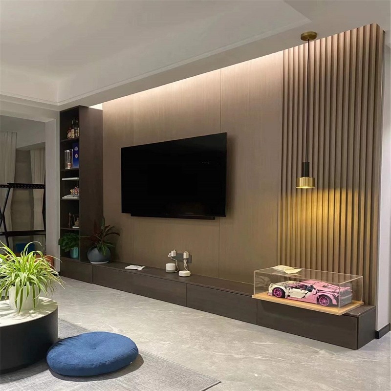 天然木饰面板免漆电视背景墙科技科定板实木木皮贴面kd装饰护墙