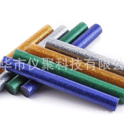 跨境带闪光彩色金葱热熔胶棒 金葱粉胶条 glue stick