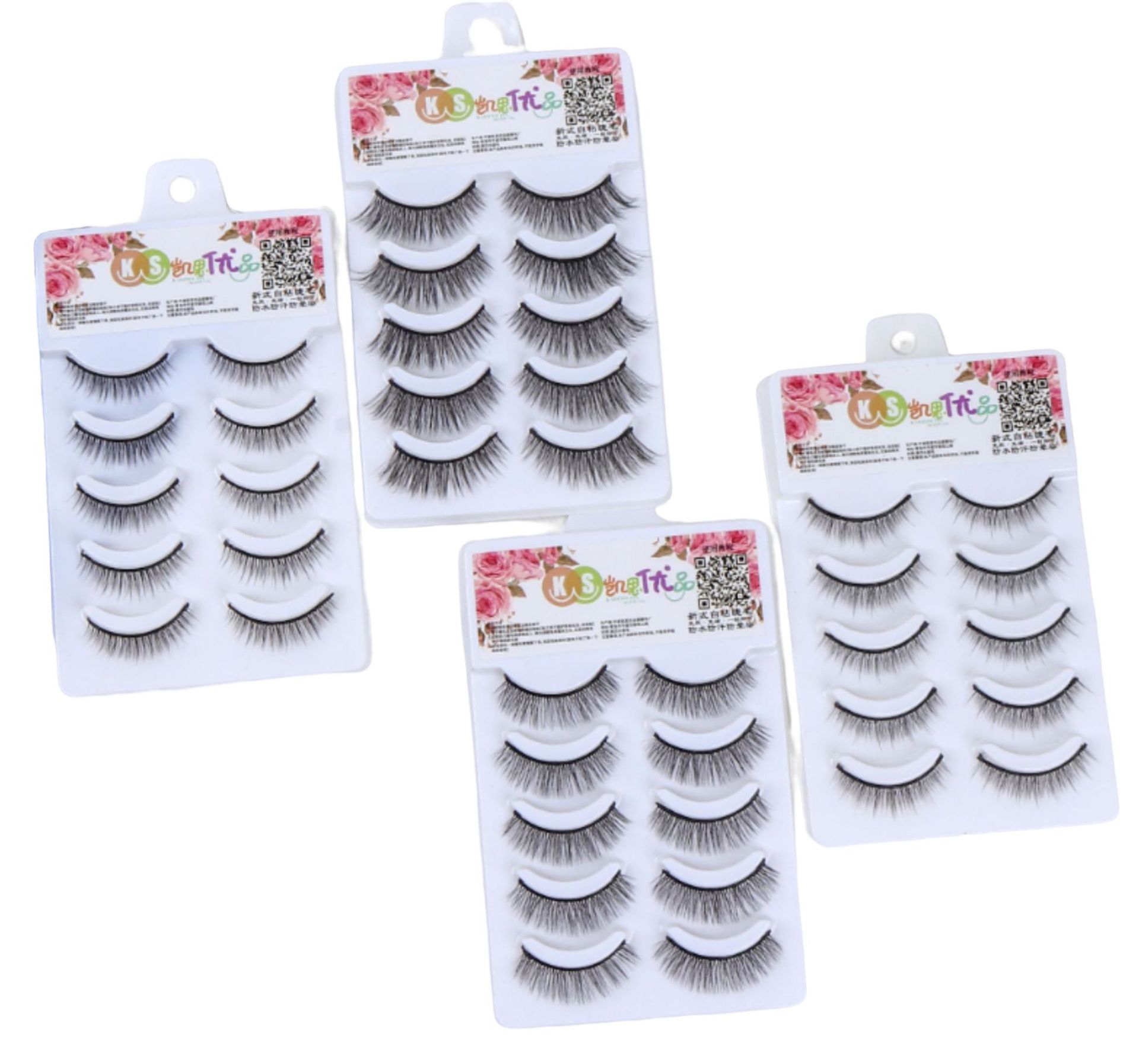 Wholesale Glue-Free Self-Adhesive Five Double Pairs of False Eyelashes Style Multi-Reusable Eyelash Flatness Factory in Stock