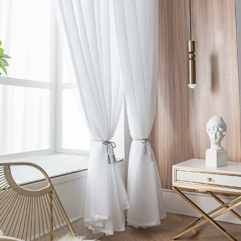 遮丑布纱帘透光不透人窗纱白纱白色阳台网纱薄纱窗帘价遮光防晒