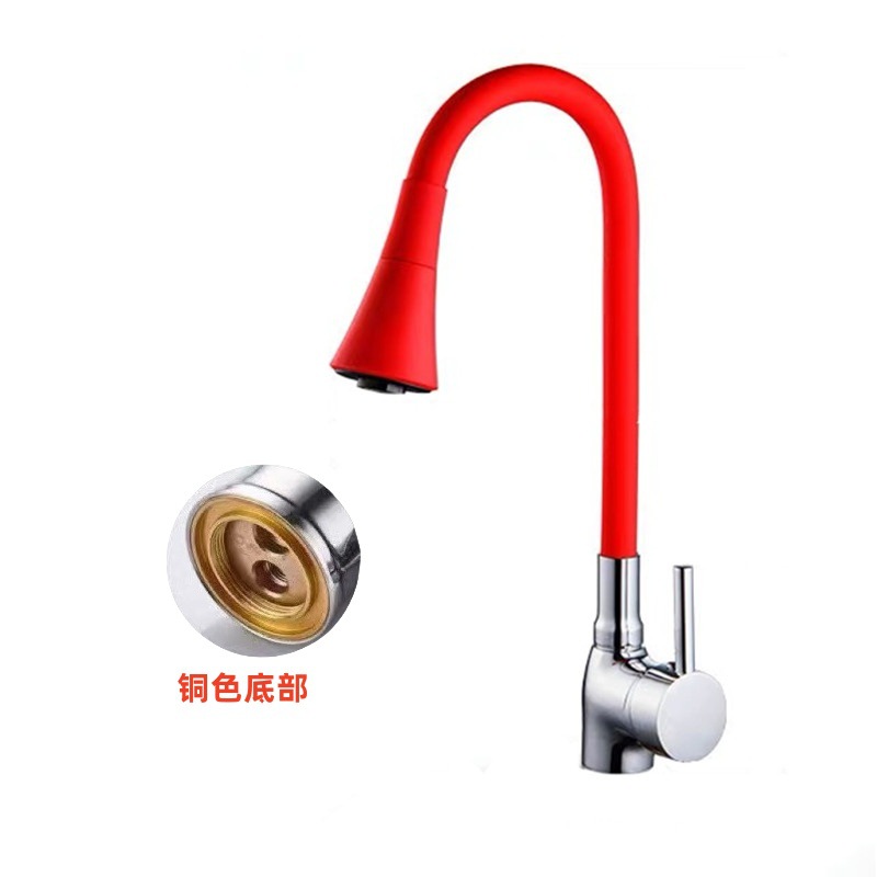 彩色万向尖三通洗菜盆冷热水龙头万向混水厨房水龙头外贸南安厂家