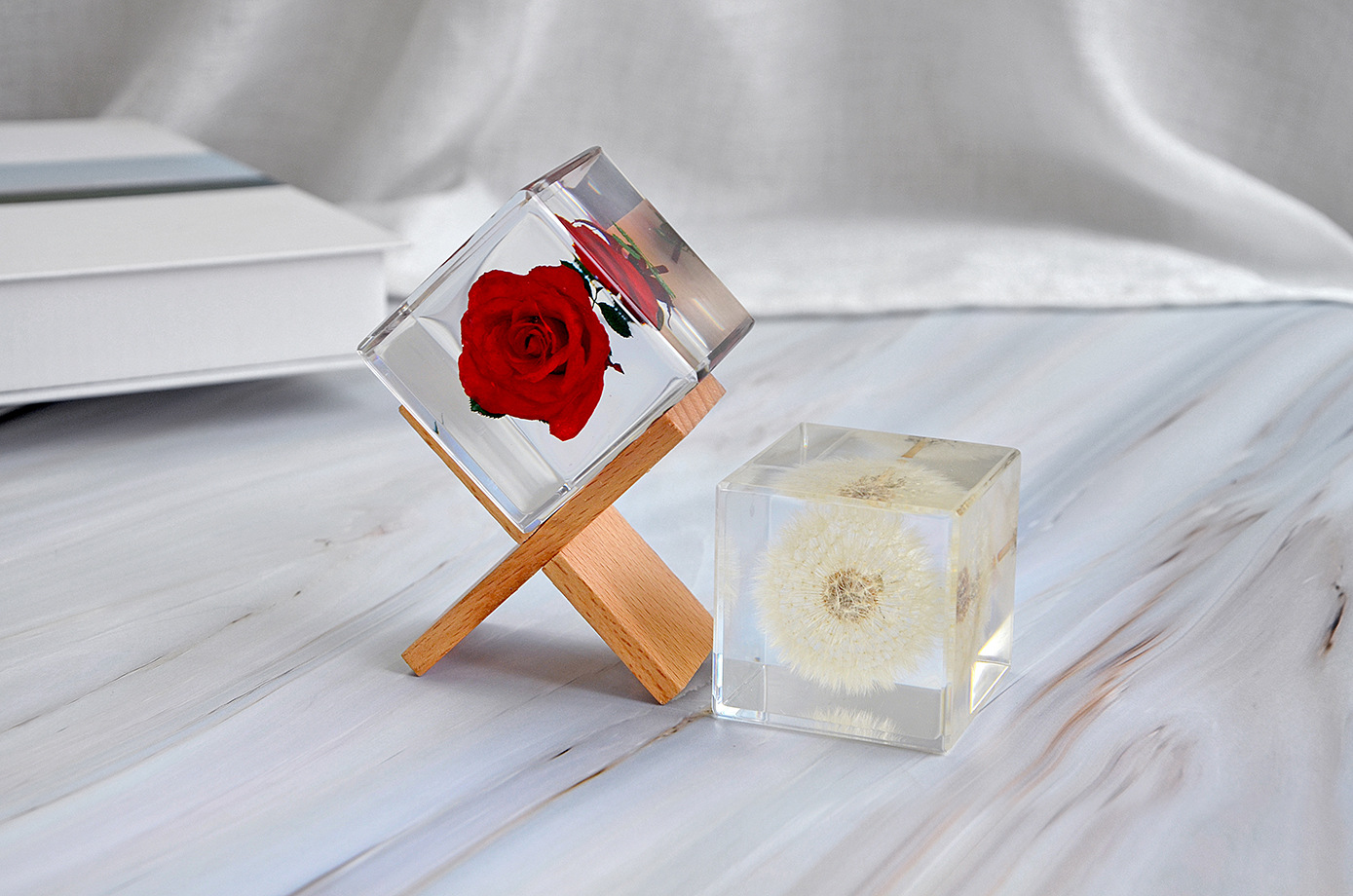 【千年虫】幸运方块自然文创 高透明亚克力树脂水晶胶礼品工艺品