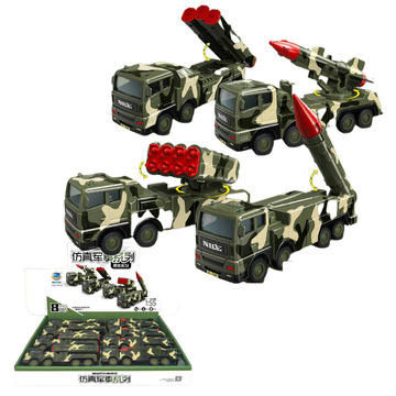 8只惯性仿真军事车706-21火箭导弹车模型过家家地摊广场儿童玩具