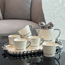 1S7E冷水壶套装家用客厅水杯具感陶瓷茶壶茶杯大容量凉水壶耐