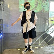 男童套装夏季2023新款街舞儿童潮服三件套男孩酷帅潮牌炸街夏装