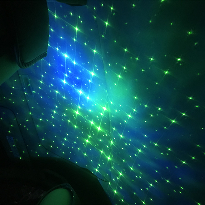 车载星空灯汽车星空顶 满天星改装车顶七彩投影usb车内装饰氛围灯