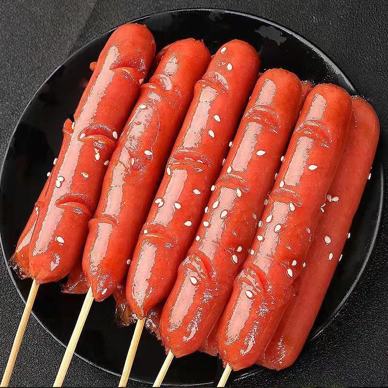 炸串半成品台湾风味烤肠原味家用脆皮热狗肠手抓饼脆骨肠商用批发