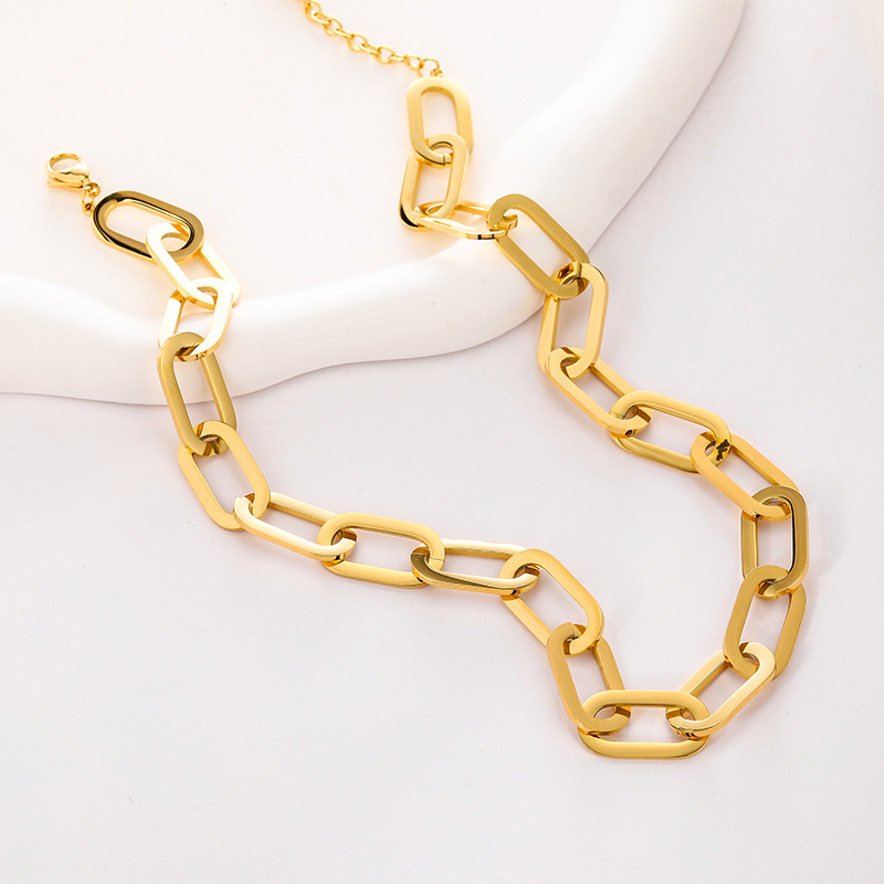 stainless steel跨境电商爱心不锈钢钛钢热卖项链夸张粗链条-阿里巴巴