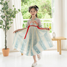 新款儿童汉服中国风春季女童古装表演服童装改良中大童连衣裙批发