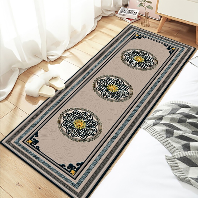 Crystal Velvet Printed Carpet Full Living Room Bedroom Bedside Fresh Floor Mat Bay Window Tatami Floor Mat Doorway Foot Mat