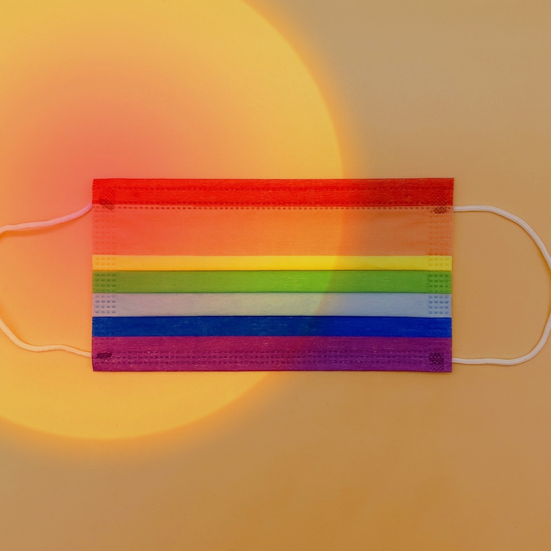 精工彩虹口罩50只国标级一次性三层印花熔喷布时尚防护女性厚超薄