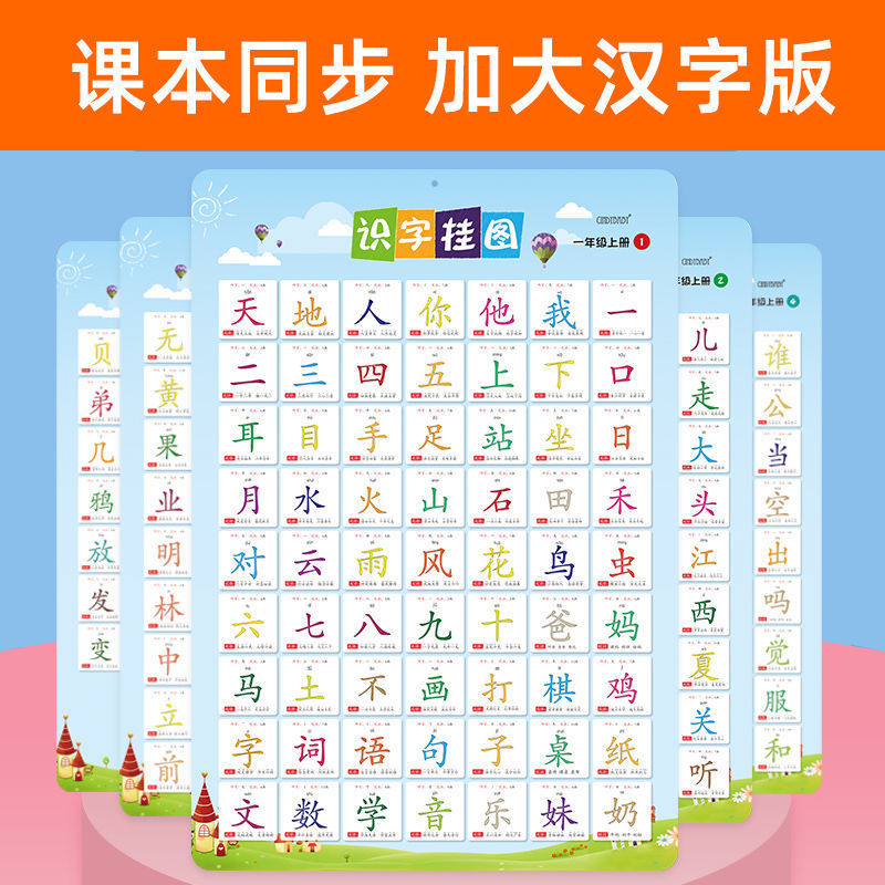 早教挂图宝宝认字大全看图识字幼儿启蒙3-6岁学龄前儿童认识汉字