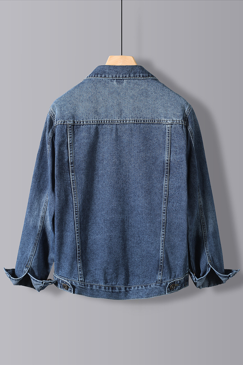 牛仔外套男修身版潮流春秋季工装夹克潮牌男士时尚休闲牛仔衣潮