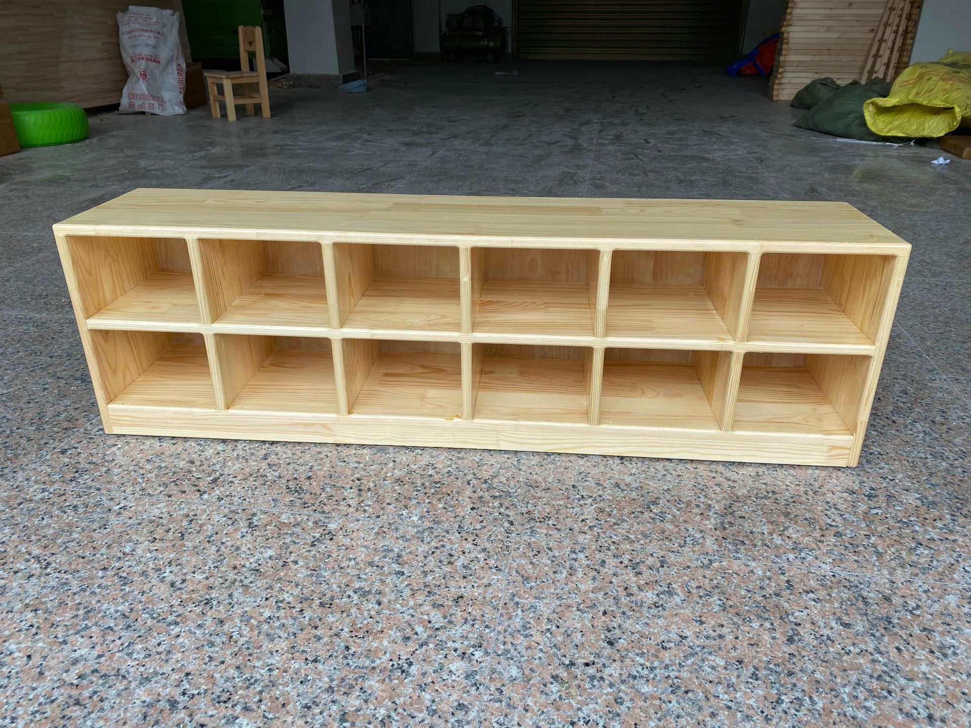 早教中心舞室简易多层鞋柜幼儿园鞋柜实木双层多功能收纳储物柜