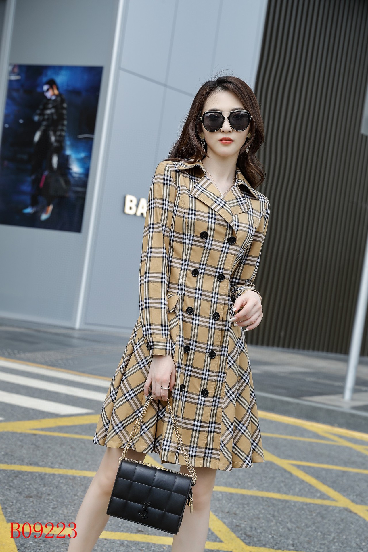 2021秋季新品外套风衣式连衣裙优雅知性ins风潮牌女士长袖裙子