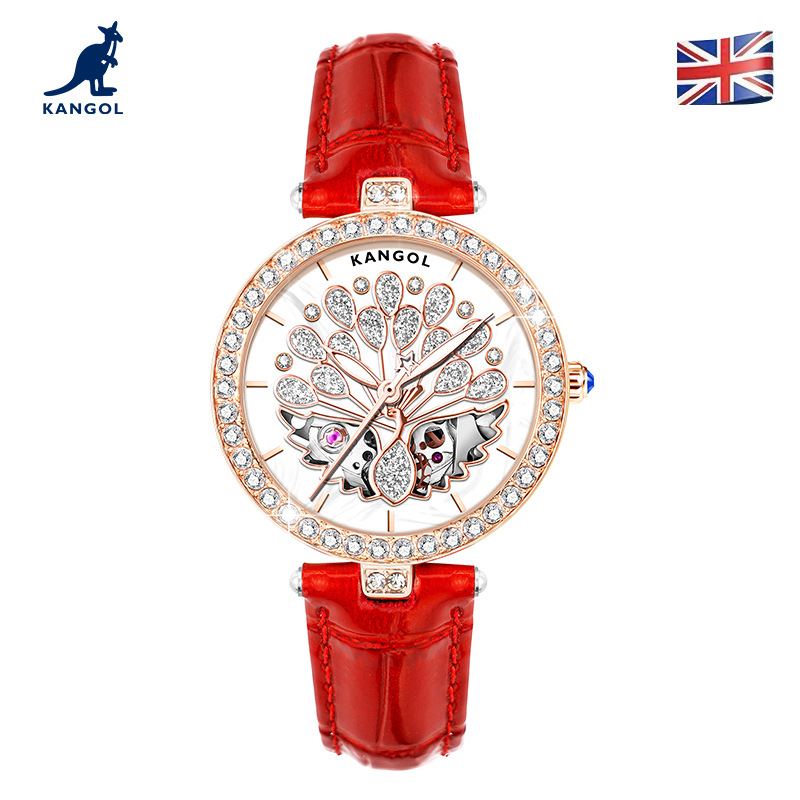 英国品牌坎戈尔袋鼠kangol全自动机械表女款手表学生防水-k133