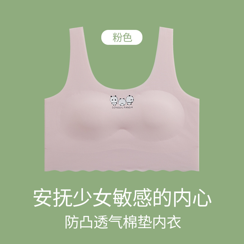 Seamless Girl Puberty Girl Girl's Underwear Ice Silk Underwear Student Junior High School Student Adolescent Bra Vest