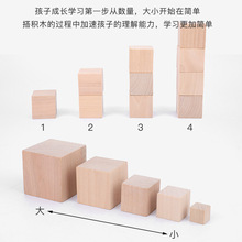 正方体1-8cm拼搭积木块立方体数学教具木制正方形DIY建筑模型方块