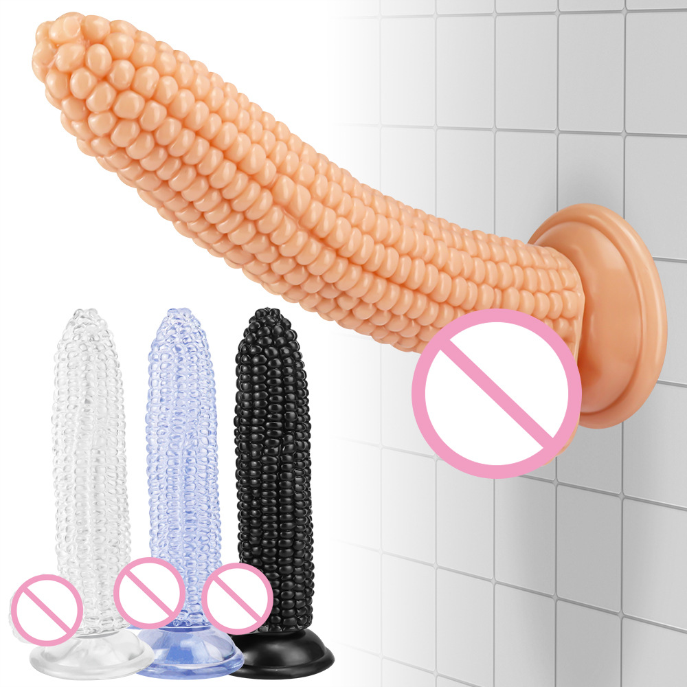 J87玉米棒带蛋水果蔬菜异形仿真阳具假阴茎透明强吸盘肛塞性用品