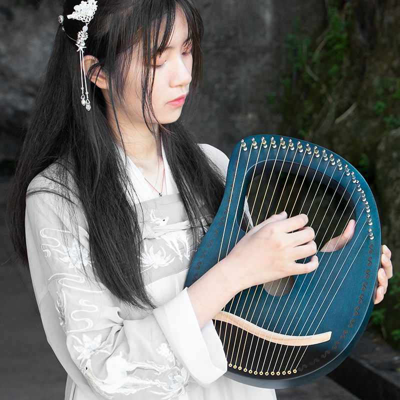 竖琴莱雅琴男女初学者16弦小众乐器原木19弦小便携式里拉琴lyre琴