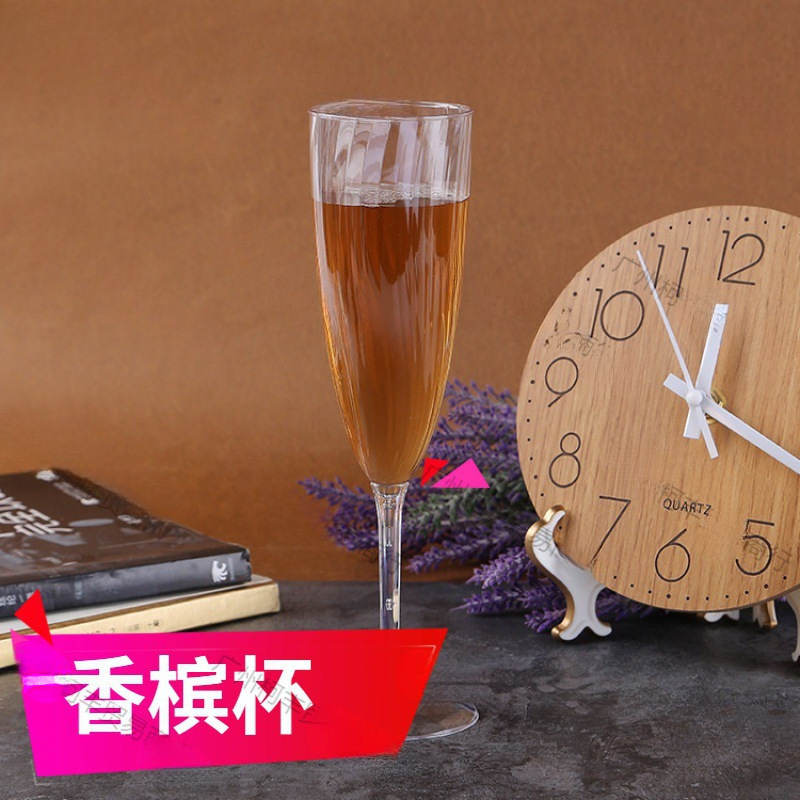一次性香槟杯子 塑料一次性高脚杯香槟塔阶梯杯塑料红酒杯-阿里巴巴