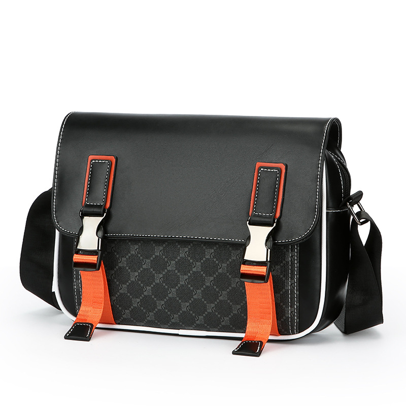 men‘s messenger bag cross-border business casual shoulder bag multi-functional stylish good texture chessboard grid commuting trendy men‘s bag