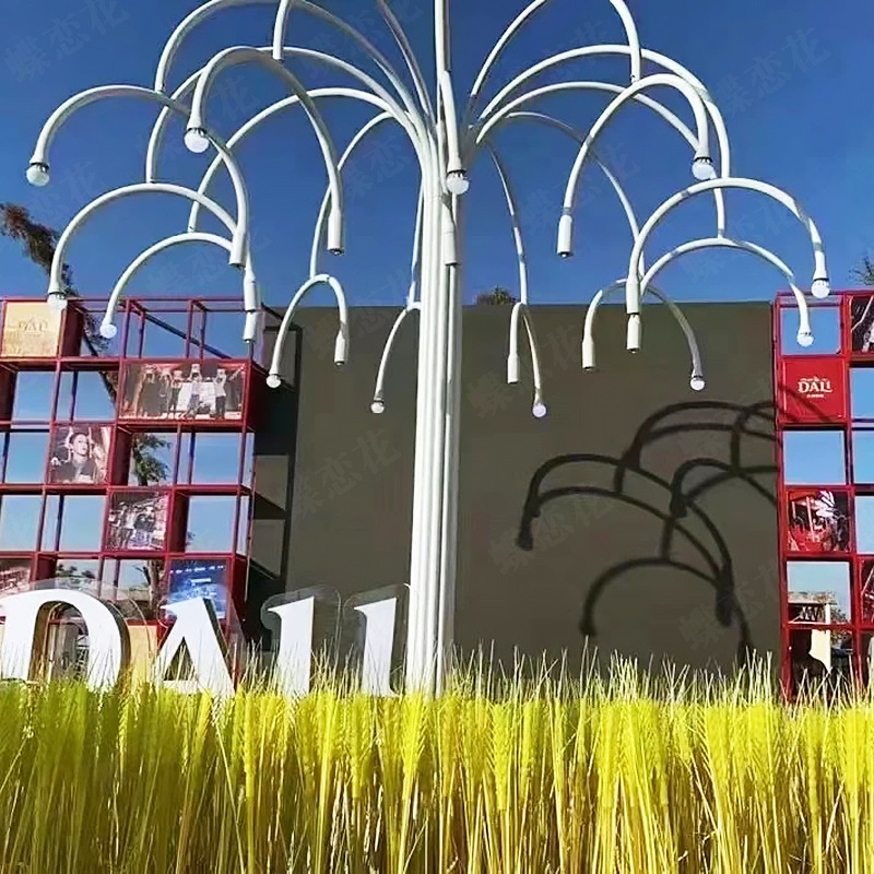 景观烟泡树节日灯 城市夜景led发光烟雾泡泡树 网红互动打卡道具