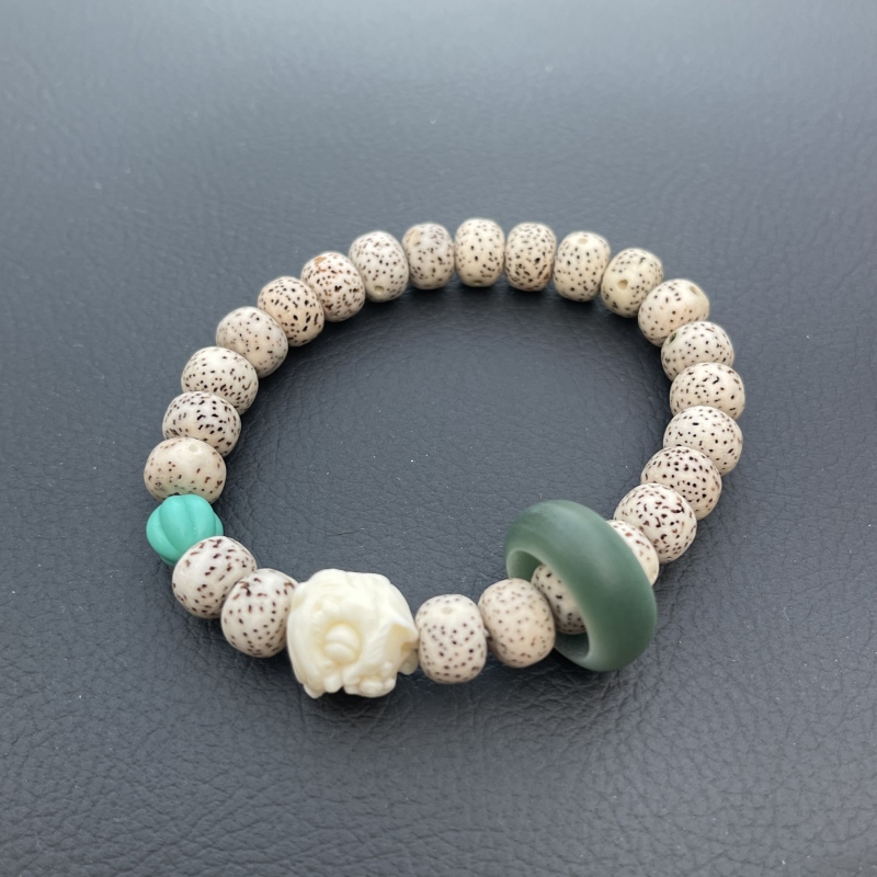 放漏特价天然高密星月菩提单圈手链配醒狮菩提根跑环男女文玩佛珠