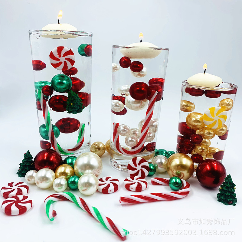 圣诞节花瓶浮水填充珍珠雪花派对装饰ChristmasVaseFillerPea