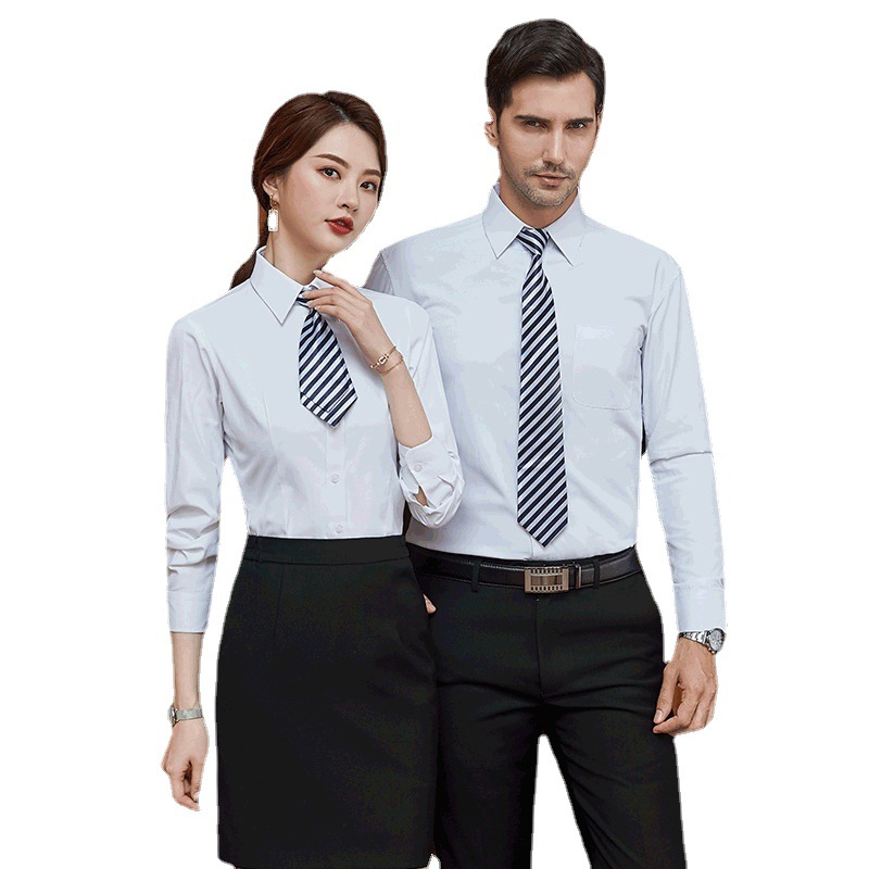 职业衬衫男女学生面试装绣logo公司白领面试装工装衬衣ol工作服