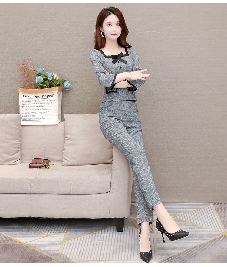 小西装套装女2021春秋时尚新款轻熟风御姐范气质显瘦女神范两件套