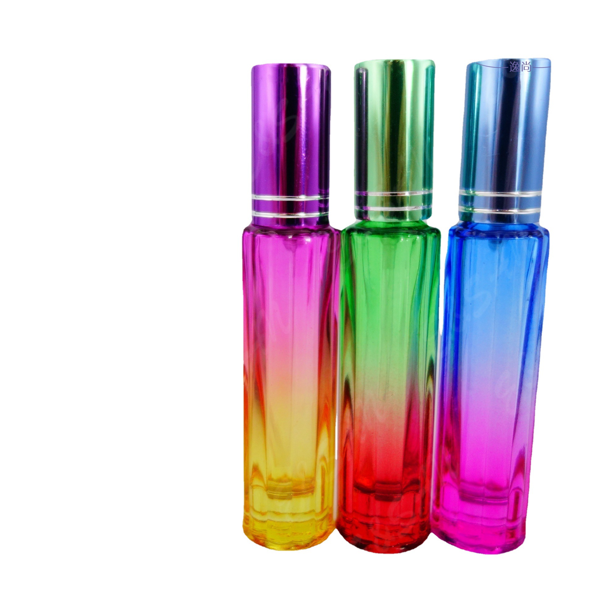 ps11-12ml 方形渐变香水瓶 分装瓶 喷雾瓶 彩色玻璃空瓶子 现货