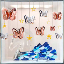 六一儿童节幼儿园装饰品店面吊顶布置氛围挂饰创意蝴蝶橱窗布置