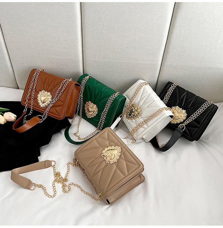 Special-Interest Design 2022 New European and American Texture Shoulder Crossbody Small Square Bag All-Matching Ins Court Style High-End Women's Bag