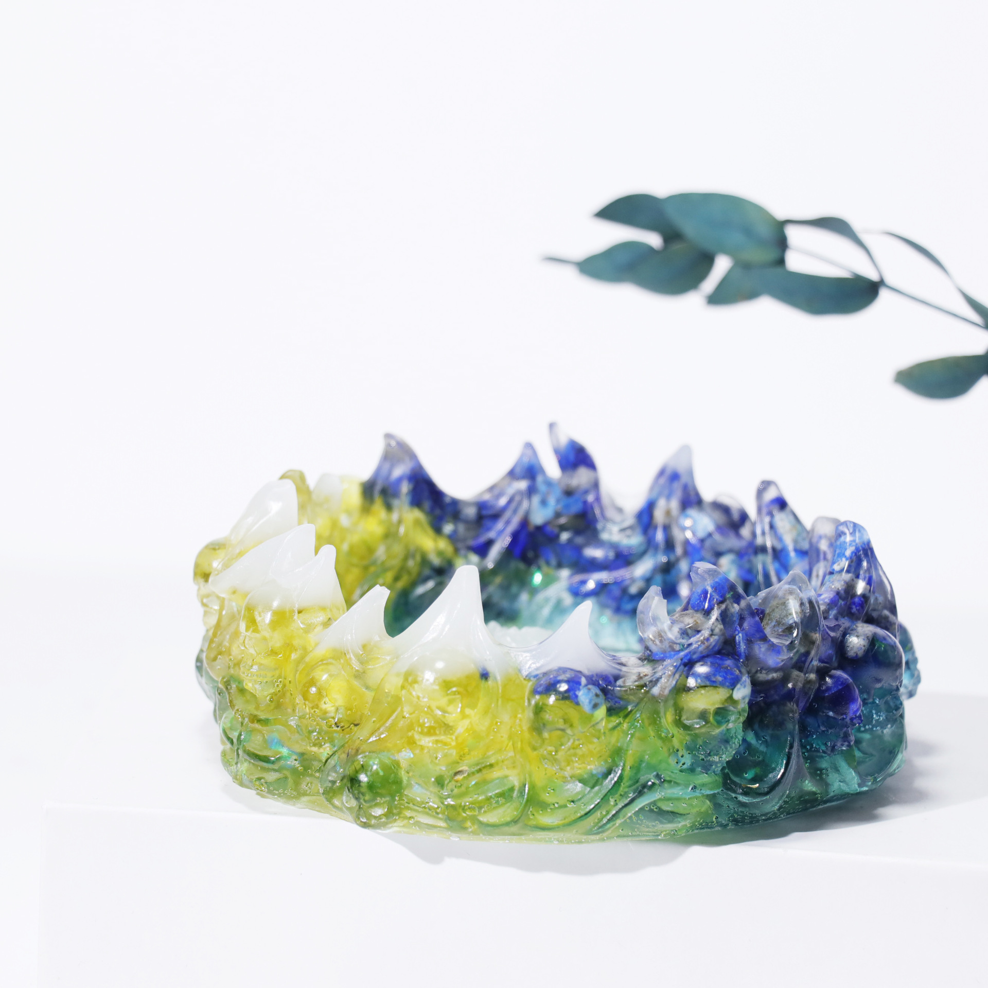 0成交2件天然水晶滴胶碎石kitty猫摆件工艺品办公室桌面客厅书房饰品