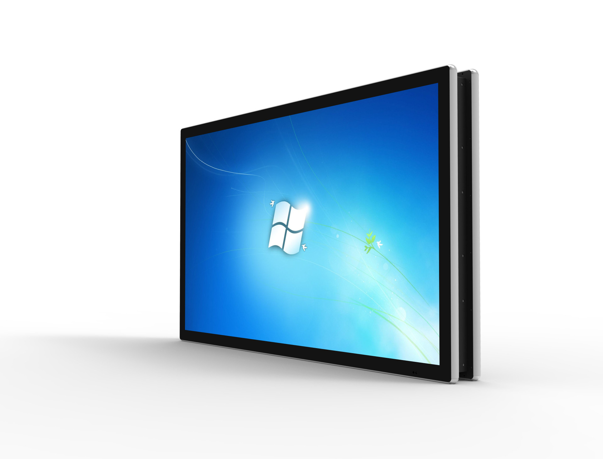 43寸双屏广告机 吊挂现货 双面屏触摸一体机 菜单价格牌灯箱