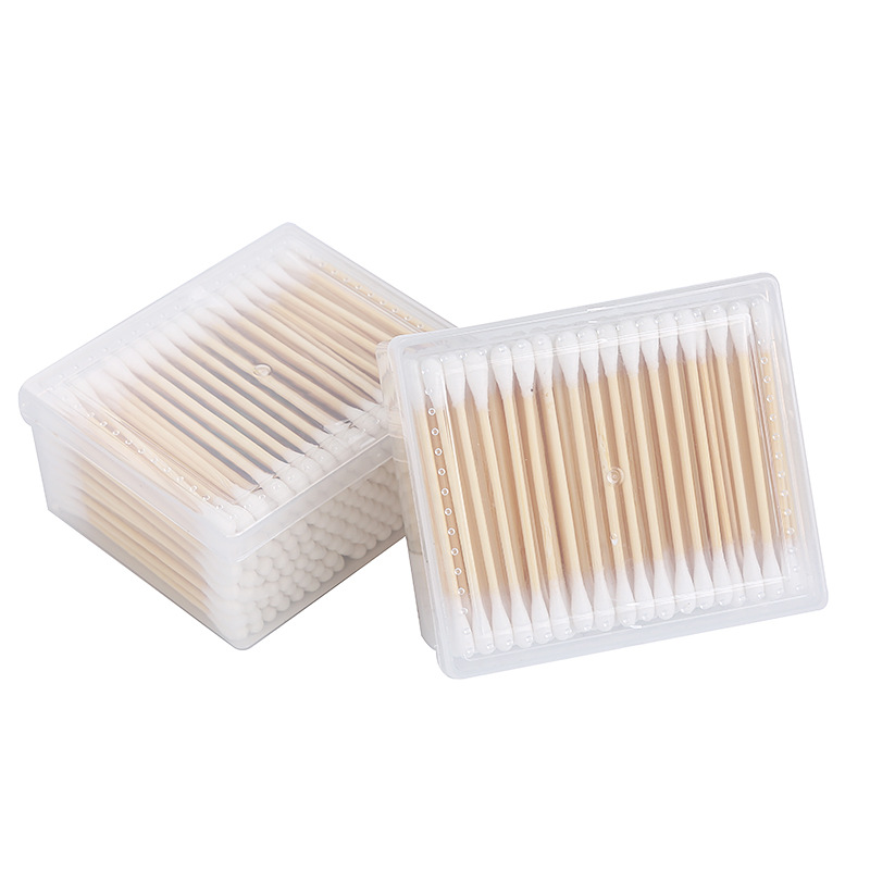 Disposable Cosmetic Cotton Swab Wooden Double-Headed Cleaning Ear Cleaning Cotton Swab Multi-Functional Health Swab Factory Wholesale