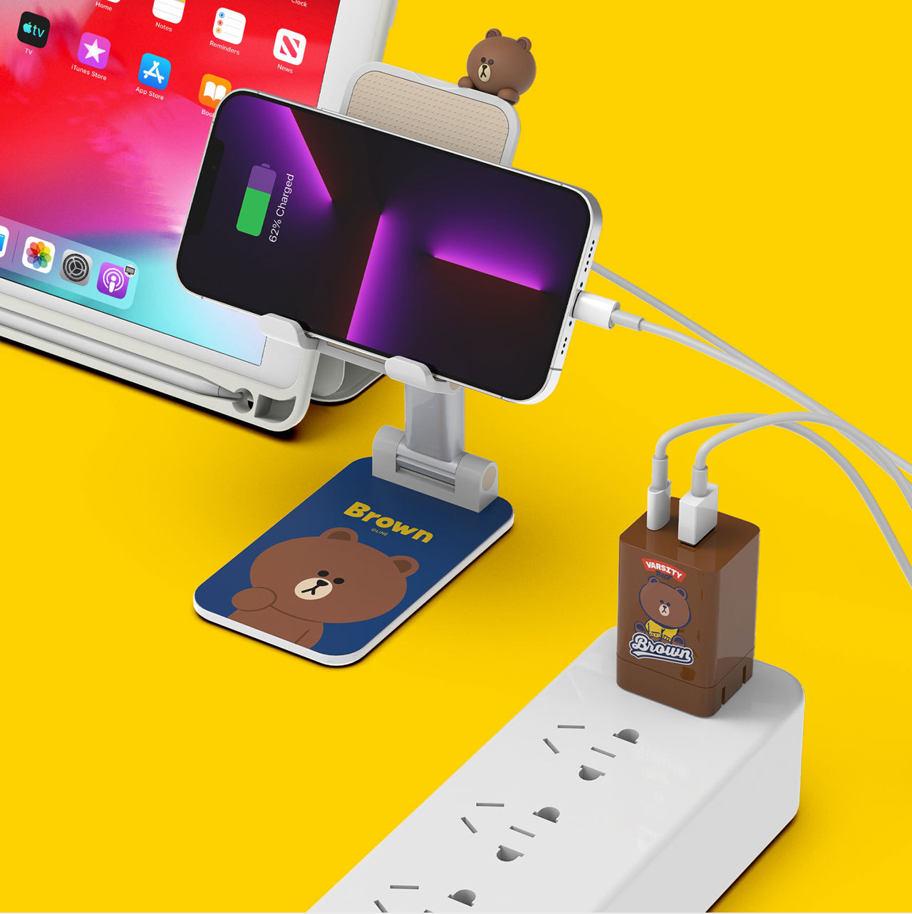 line friends 布朗熊快充多口usbtyp20w-brown/20w-sally,永圣实业