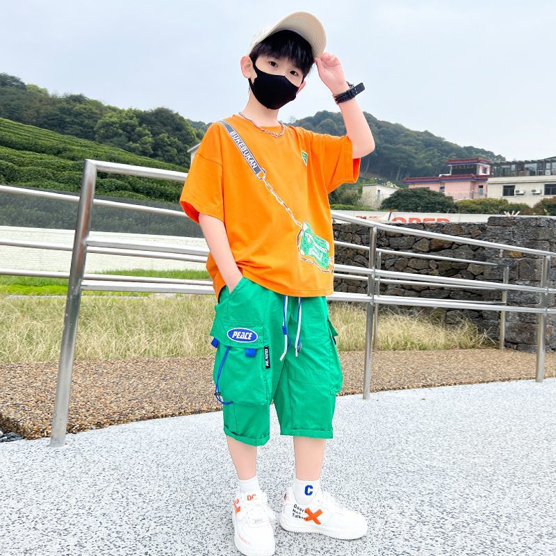6童装男童夏装套装8新款7儿童夏季帅气短袖9中大童13洋气男孩15岁