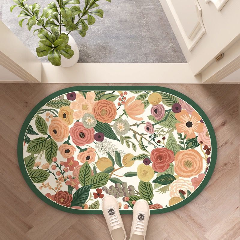 Carpet Light Luxury Imitation Diatom Ooze Bathroom Absorbent Floor Mat Flower Quick-Drying Toilet Door Mat Entrance Door Mat