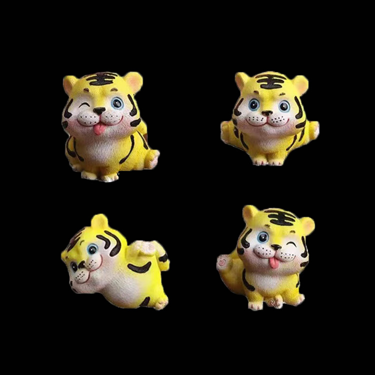 新款老虎石膏模具慕斯翻糖蛋糕烘焙造型香薰蜡烛卡通动物硅胶模具