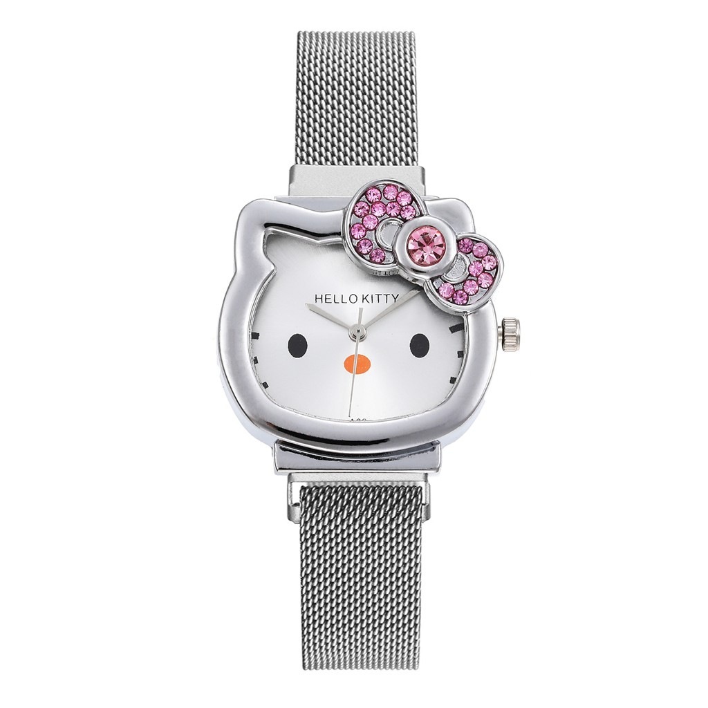 Hello Kitty Women's Watch Diamond Bow Women's Watch Cartoon Magnet Watch Wholesale