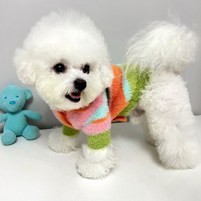 马尔济斯博美狗狗衣服泰迪比熊雪纳瑞小型犬秋冬季加厚仿貂毛毛衣